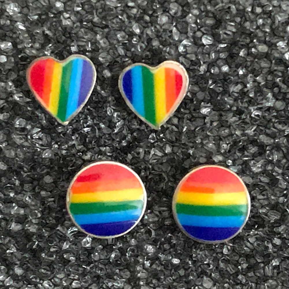 Third Planet 2 Pairs Rainbow Earrings